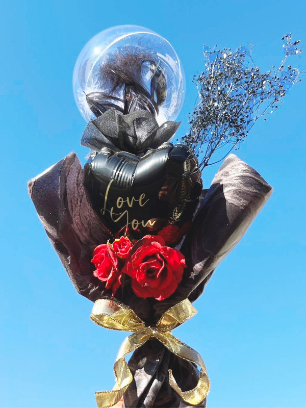 ラブユーバルーンブーケ【ブラック】