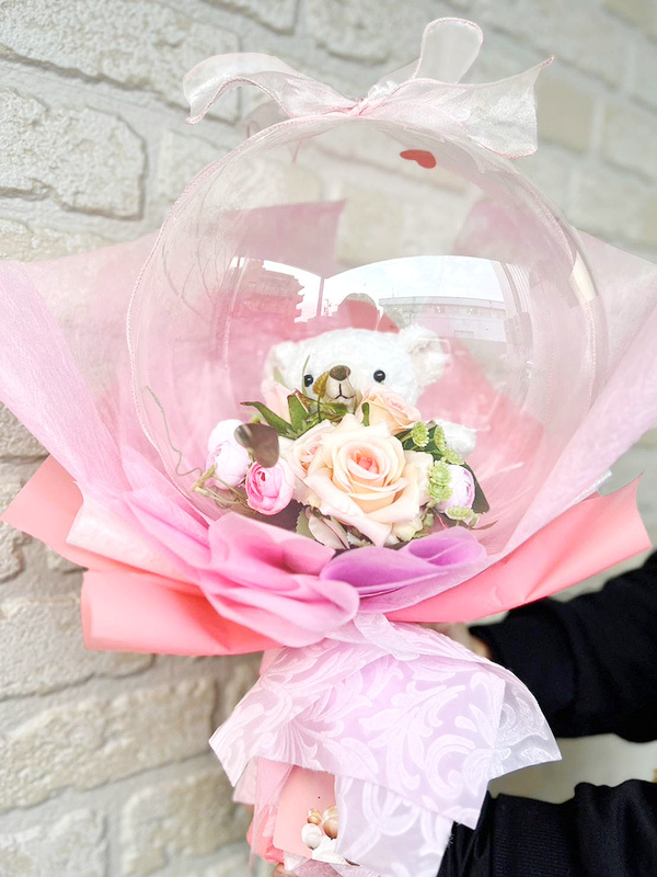 フラワーバルーン「ローズベア」